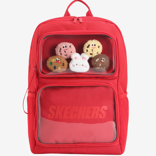 Skechers斯凯奇正品男女电脑插袋拉链双肩背包L325U108-001W