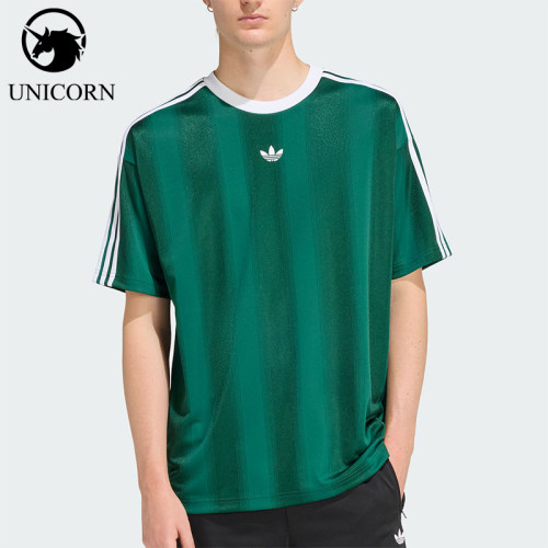 Adidas/阿迪达斯正品三叶草男士条纹圆领经典套头短袖T恤KD5834