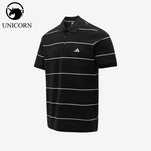 Adidas/阿迪达斯正品新款男黑白色条纹简约经典短袖Polo衫KS0419