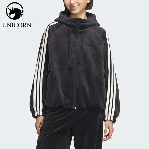 Adidas/阿迪达斯官方正品当季款女士运动保暖连帽外套KB7606