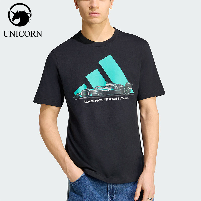 Adidas/阿迪达斯正品新款男黑绿色亲肤宽松经典透气短袖T恤KU9748