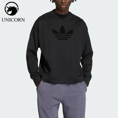 Adidas/阿迪达斯正品三叶草男士休闲圆领针织运动长袖上衣KD6575