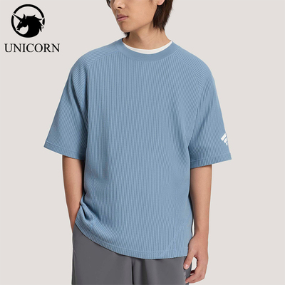 Adidas/阿迪达斯正品夏季男士舒适华夫格运动简约短袖T恤KW0107