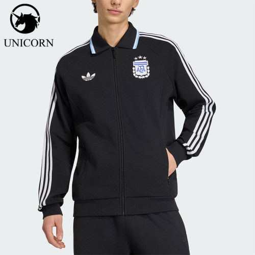 Adidas/阿迪达斯正品三叶草男士复古足球长袖拉链夹克JZ6287