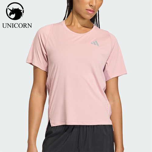 Adidas/阿迪达斯官方正品夏季女士跑步训练运动圆领短袖T恤KT1706