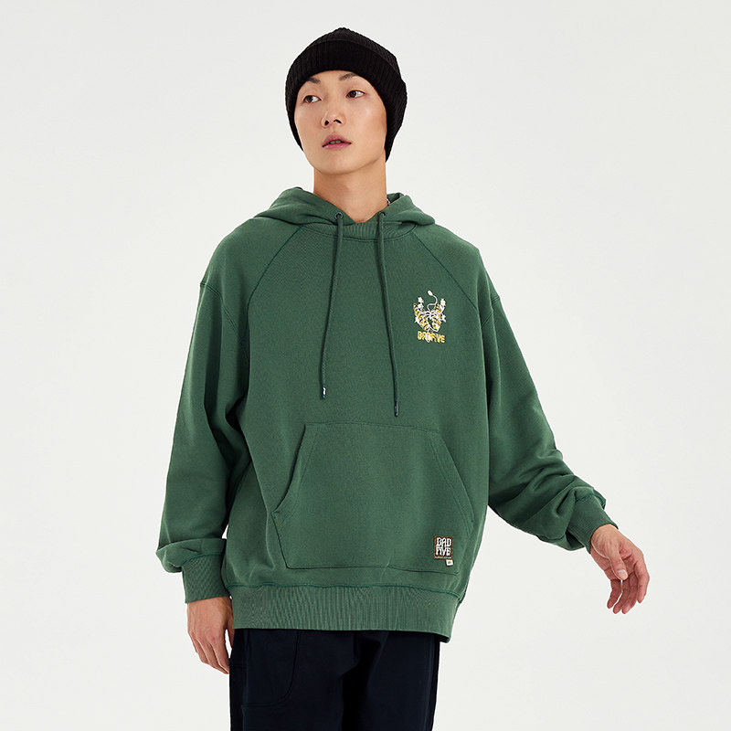 李宁反伍春新款BADFIVE时尚印花男子国潮连帽运动卫衣AWDS129