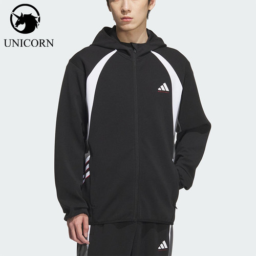 Adidas/阿迪达斯正品2025秋季款男士运动篮球拼接连帽外套KC0330