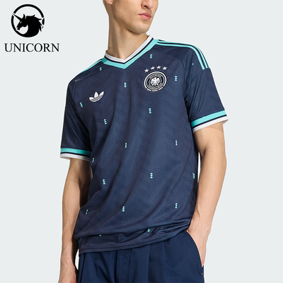 Adidas/阿迪达斯正品夏季男士印花修身针织经典足球运动T恤JN2074