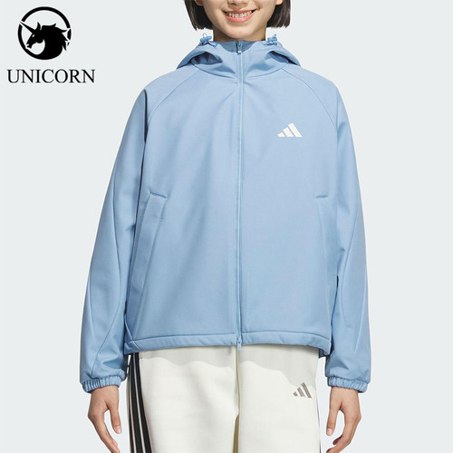 Adidas/阿迪达斯正品SOFTSHELL JACKET女士运动连帽外套KC0087