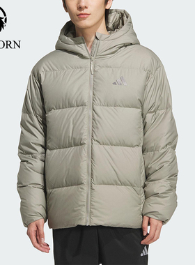 Adidas/阿迪达斯正品2025男士休闲户外连帽日常运动羽绒服KC2479