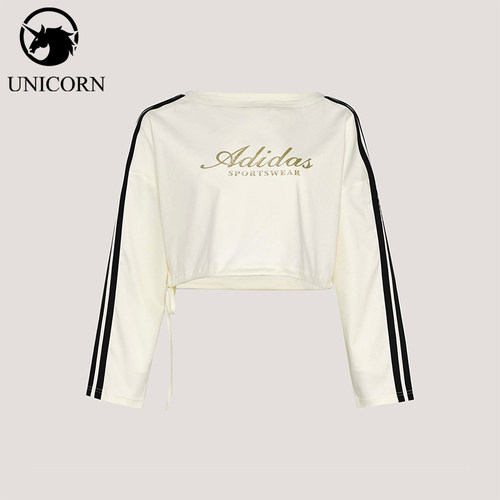 Adidas/阿迪达斯官方正品三条纹舞动系列女士休闲长袖T恤KX8971