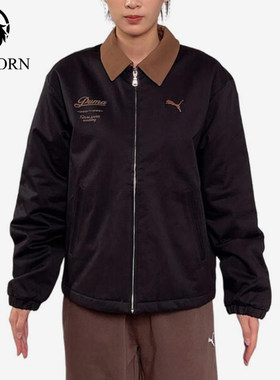 Puma/彪马正品翻领棉服新款男女黑棕色保暖休闲棉服635723-01