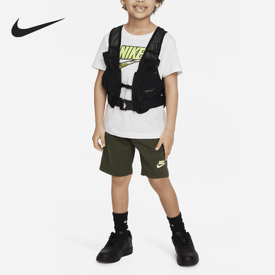 Nike/耐克正品夏季新款小童法式运动T恤短裤套装FQ0565-325