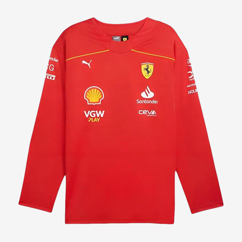 PUMA彪马正品男款Scuderia Ferrari运动透气长袖T恤763607-02