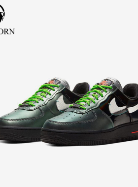 Nike/耐克正品AirForce107LX新款男黑绿色经典休闲板鞋CT7359-001