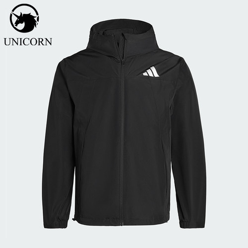 Adidas/阿迪达斯正品WOVENJACKET新款男女经典黑色夹克外套IB7052