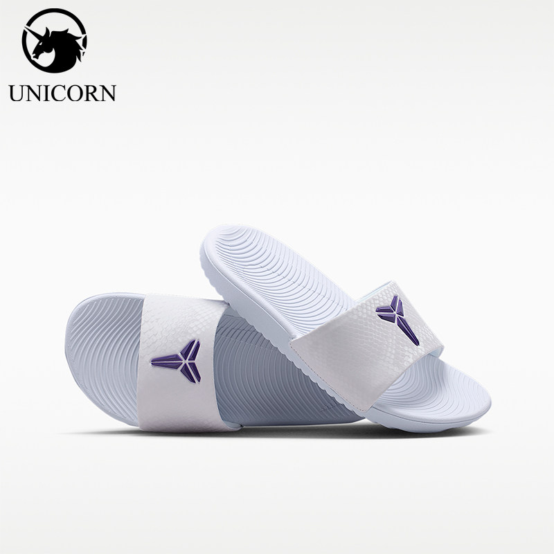 Nike/耐克正品KOBEKawa新款儿童白紫色赛前鞋经典拖鞋IF2871-101