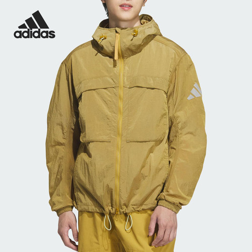 Adidas/阿迪达斯正品连帽轻薄男士运动休闲外套夹克JM2047