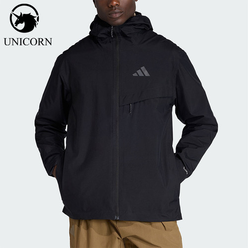 Adidas/阿迪达斯正品MT 2L RAIN J男士运动户外连帽冲锋衣JY4118