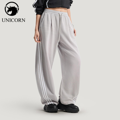 Adidas/阿迪达斯正品三叶草女士日常运动宽松休闲刺绣长裤IA7519