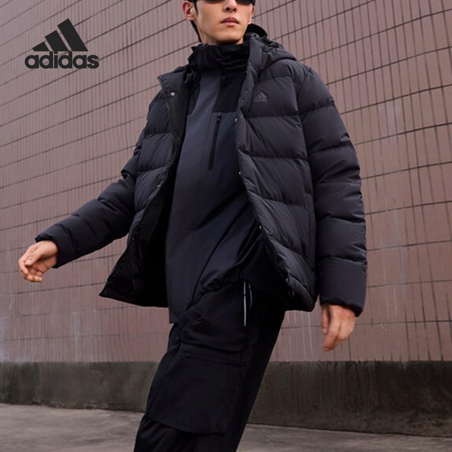 Adidas/阿迪达斯官方正品秋冬新款男士加厚连帽保暖羽绒服HN5640