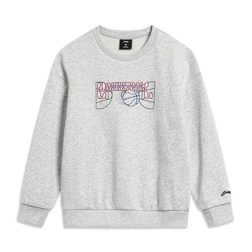 Lining/李宁正品秋季新款儿童字母印花宽松圆领套头卫衣YWDT211-1