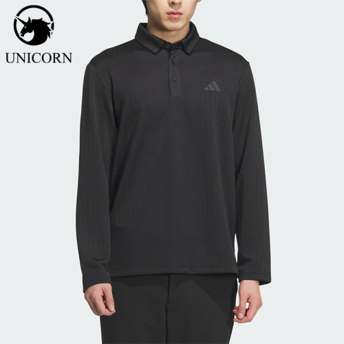 Adidas/阿迪达斯正品2025男士提花针织运动经典长袖POLO衫JN1232