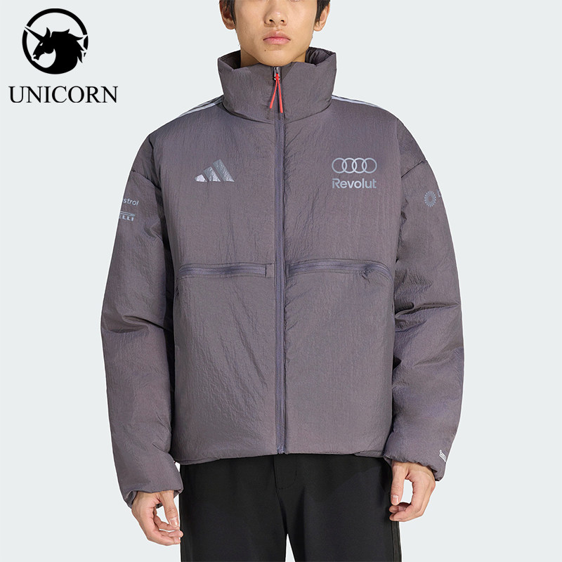 Adidas/阿迪达斯正品新款男士保暖高领拉链长袖棉服KF8536