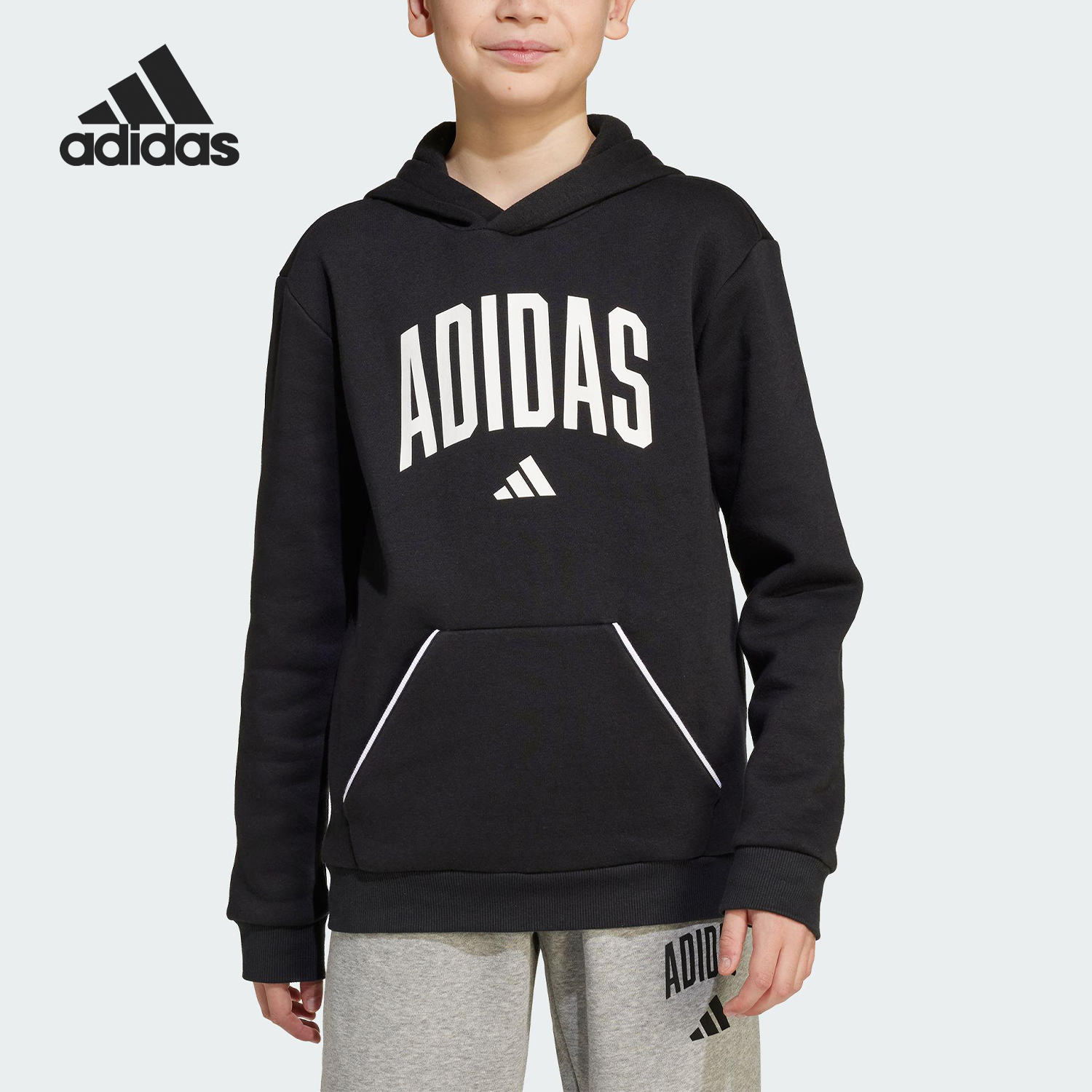 Adidas/阿迪达斯正品J CLGT OH FL HD大童运动抓绒连帽卫衣JM1536