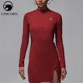 613 JORDAN女士休闲针织刺绣立领运动连衣裙IQ3963 Nike 耐克正品