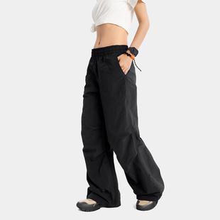 李宁正品 AYKV206 CF溯女子速干凉爽潮流宽松户外休闲直筒伞兵裤