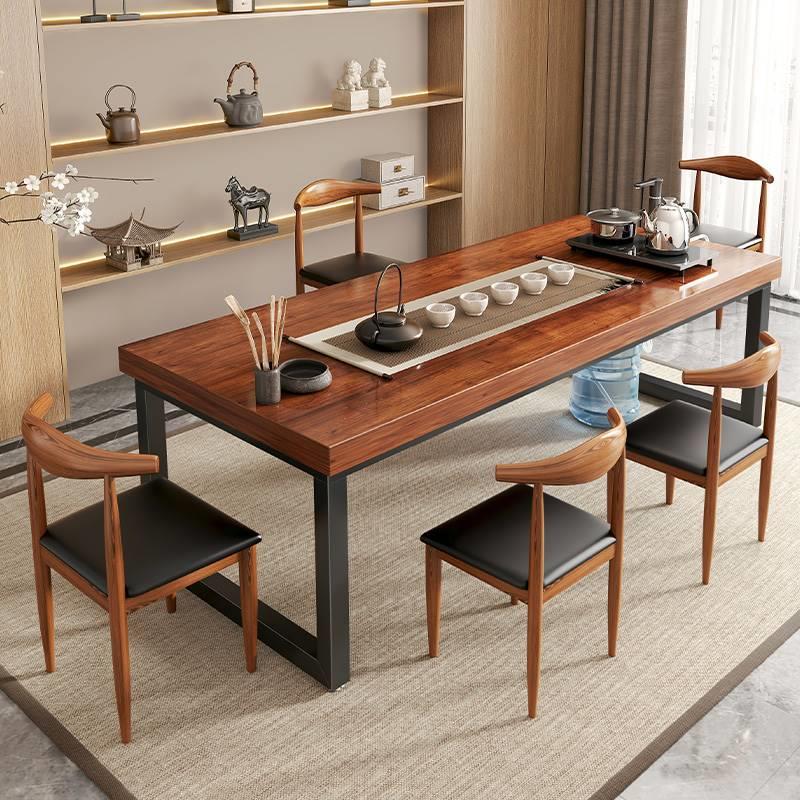 实木茶桌椅组合茶几桌客厅家用小户型洽谈桌简约泡茶桌大板茶桌
