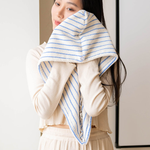 条纹干发帽女纯棉柔软吸水速干包头巾可爱复古吸水浴室家用