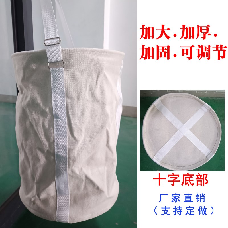 加厚帆布工具包大收纳折叠手提吊装圆筒形工具桶工V地施工高空作