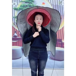 遮阳防晒夏季户外隔热网红干农活种地摘花采茶防晒斗笠帽披风新款