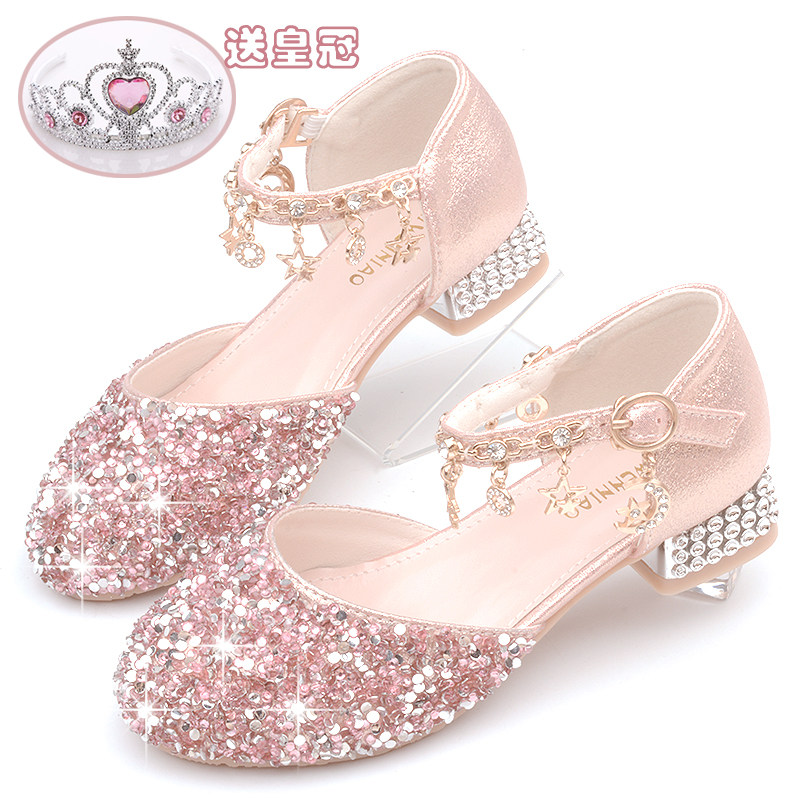 儿童公主鞋高跟单鞋女学生演出鞋小女孩水晶鞋秋季时尚新款女童鞋,童鞋/婴儿鞋/亲子鞋,凉鞋,淘宝优惠券,粉丝福利购,淘宝优惠卷