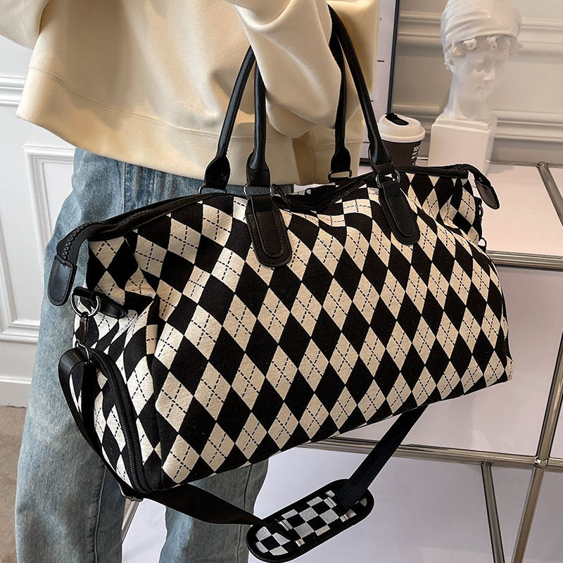 手提旅行包大容量女高级感健身包时尚格子待产收纳包短途行李包袋,箱包皮具/热销女包/男包,旅行袋,淘宝优惠券,粉丝福利购,淘宝优惠卷