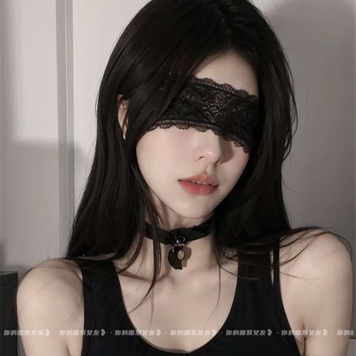 喵:神秘感*f蒙眼蕾丝眼罩情调丝带遮眼禁欲系猫女兔女郎发箍发饰