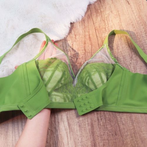 2024款前扣超薄兔耳朵蕾丝大胸显小内衣K女薄款防下垂文胸夏透气