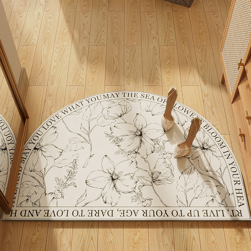 入户门地垫pvc可擦免洗进门垫子脚垫可裁剪轻奢级复古皮革地毯