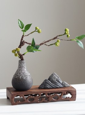 新中式禅意摆件家居饰q品现代简约客厅博古架书柜装饰茶室软装摆