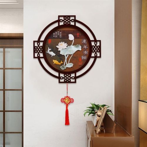 客厅装饰画新中式玄关墙壁挂画餐厅玉雕画沙发背景3d墙立体浮雕画