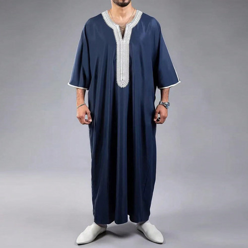 Arab Men Robe摩洛哥风格男士长袍宽松大码带口袋民族服饰男袍子