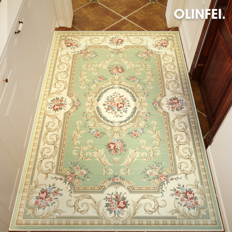 欧式高端绿色地垫入户门垫进门防滑玄关脚踏垫家用大门口耐脏地毯