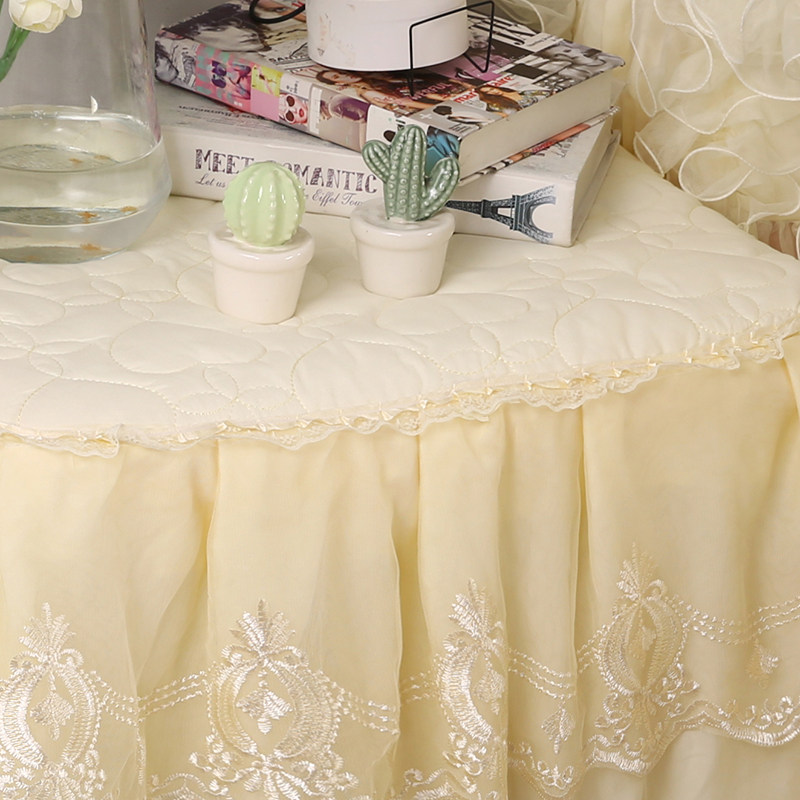 全包床头柜罩层蕾丝边公风台布保护罩夹棉加厚卧室桌布防尘,居家布艺,床头柜盖布,淘宝优惠券,粉丝福利购,淘宝优惠卷