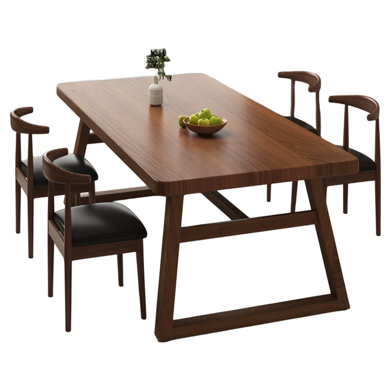 餐桌餐饮商用吃饭桌子家用大板桌长方形一桌四椅方桌子桌面