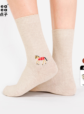 ideea点子点子「跑马灯」新春平安袜 刺绣中筒袜 团