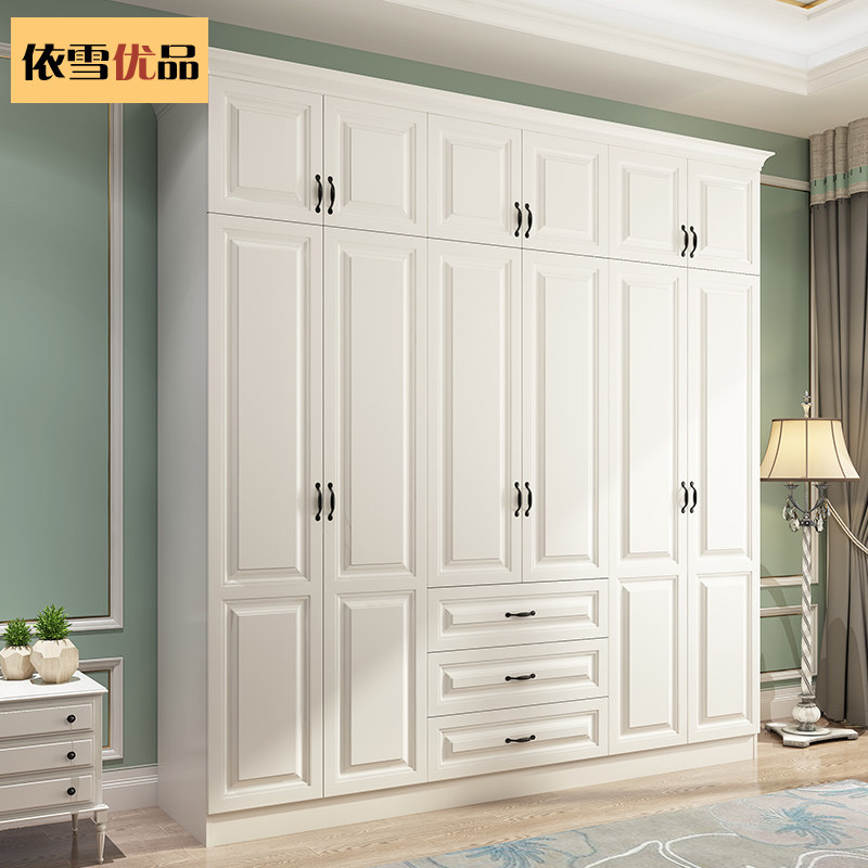 欧式衣柜美式大衣柜家用卧室组装衣柜衣橱简约现代衣帽间实木定制