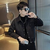 夹克男春秋潮流休闲加厚棉服2023新款 男装 秋装 冬季 潮牌短款 外套帅