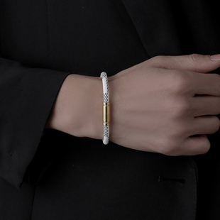 情侣皮绳手錬手镯气质百搭潮男生磁吸扣经典手环女生个性老花手绳